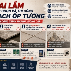 5 Sai Lầm Khi Chọn Và Thi Công Gạch Ốp Tường Khiến Công Trình Nhanh Xuống Cấp