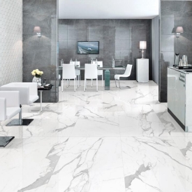 Nên mua gạch lát nền màu trắng vân khói ở đâu?