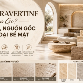 Gạch Travertine Là Gì? Đặc Điểm, Nguồn Gốc Và Các Loại Bề Mặt Phổ Biến