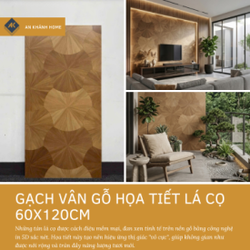 Gạch Vân Gỗ Họa Tiết Lá Cọ 60x120