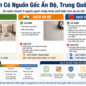 Nhập Khẩu Gạch Số Lượng Lớn Cho Công Trình: Nên Chọn Nguồn Ấn Độ, Trung Quốc Hay Ý?