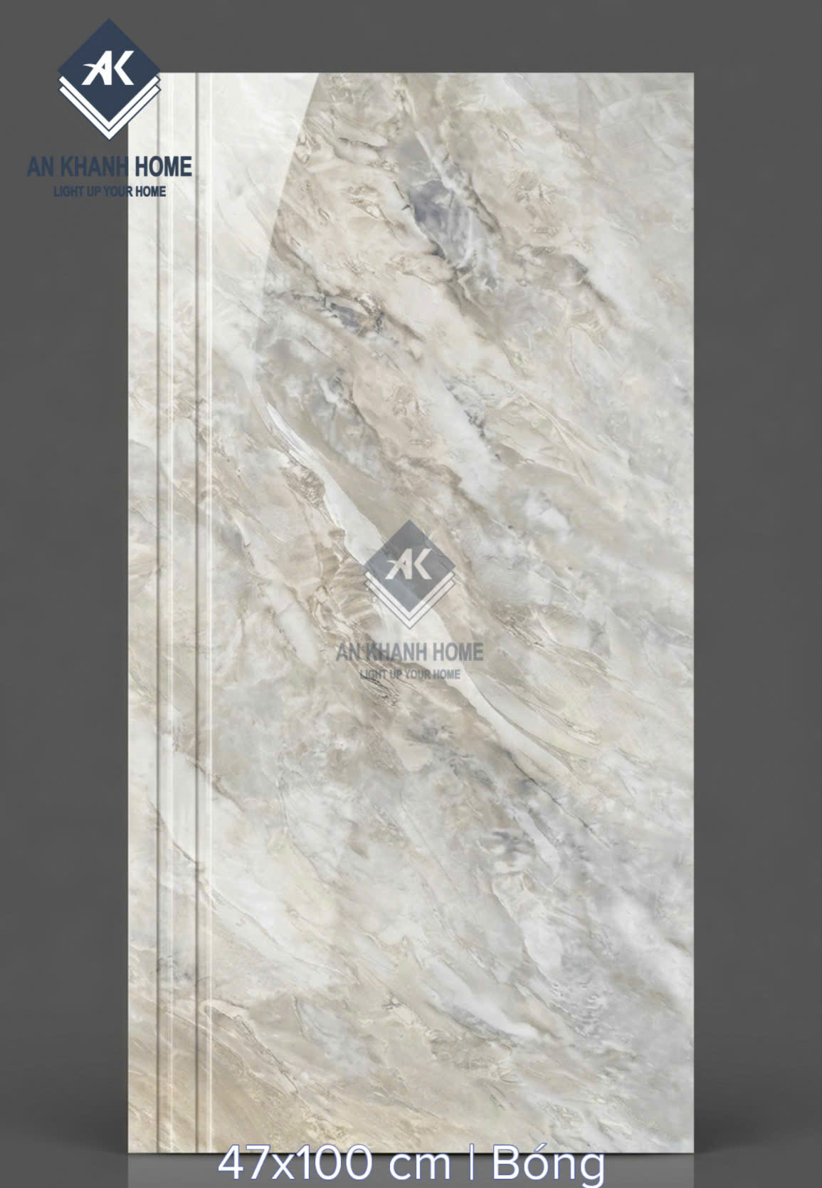 Gạch lát ốp cầu thang 47x100cm vân đá xám bóng kiếng