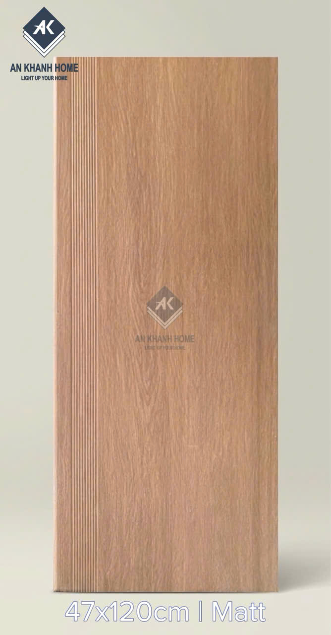 Gạch 47x120cm giả vân gỗ ốp lát bậc cầu thang