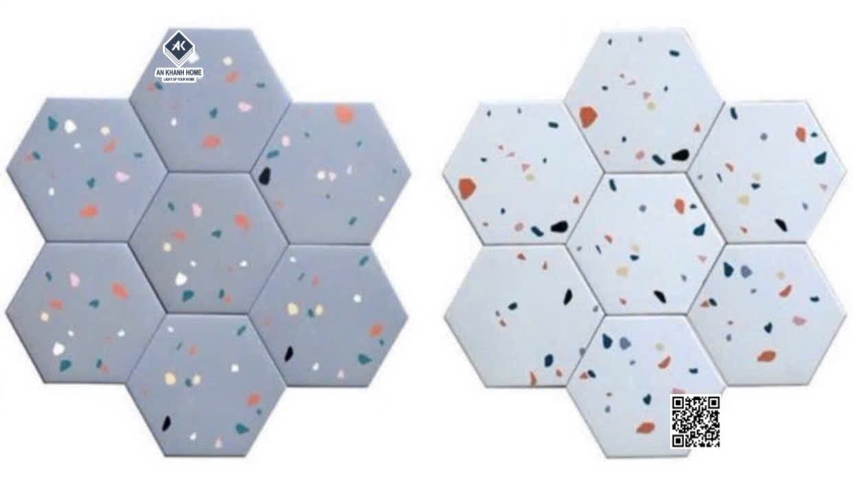 Gạch terrazzo lục giác trang trí 200x230 trung quốc