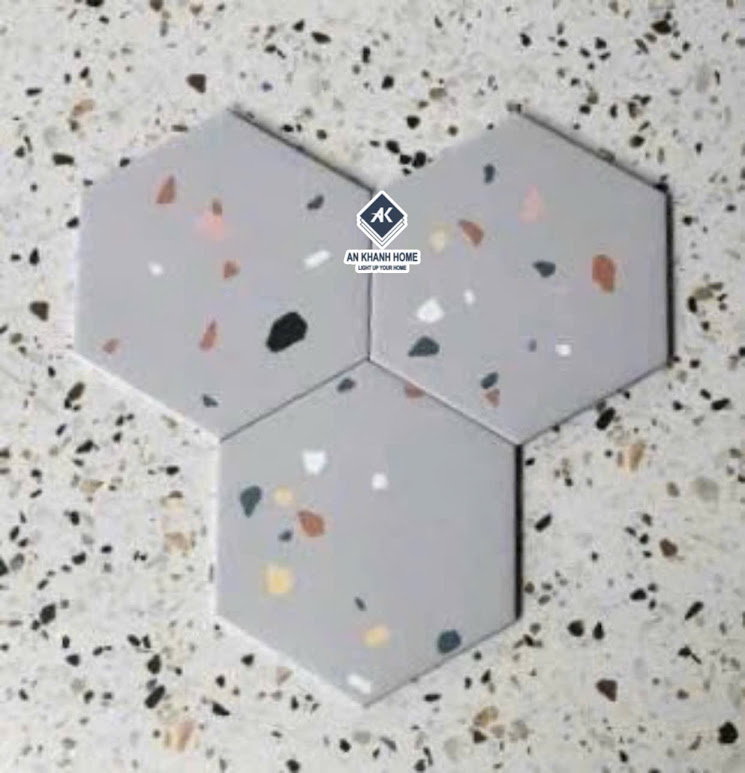 Gạch lục giác trung quốc 200x230 mm vân đá terrazzo