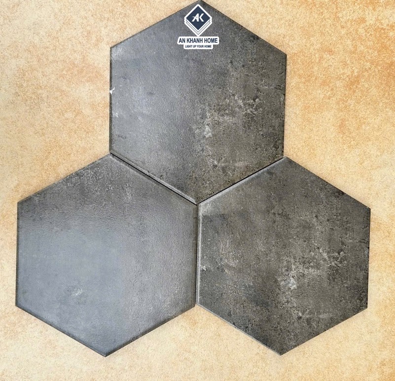 Gạch lục giác vân xi măng đậm 20x23cm trung quốc