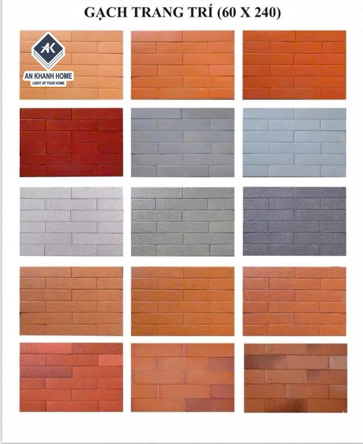 Bộ sưu tập gạch thẻ giả cổ trung quốc 6x24cm ốp tường trang trí