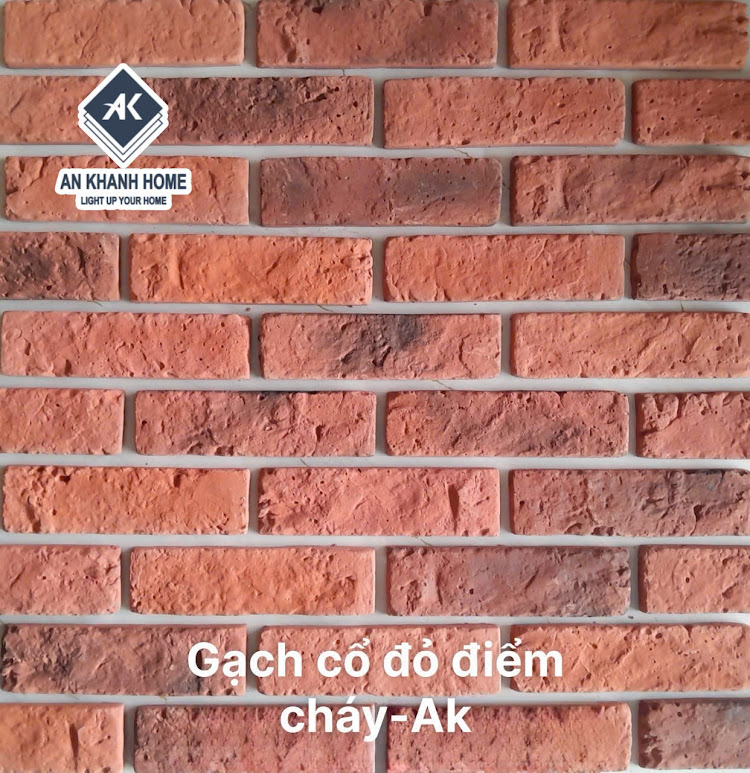 Gạch cổ đỏ điểm cháy ốp trang trí