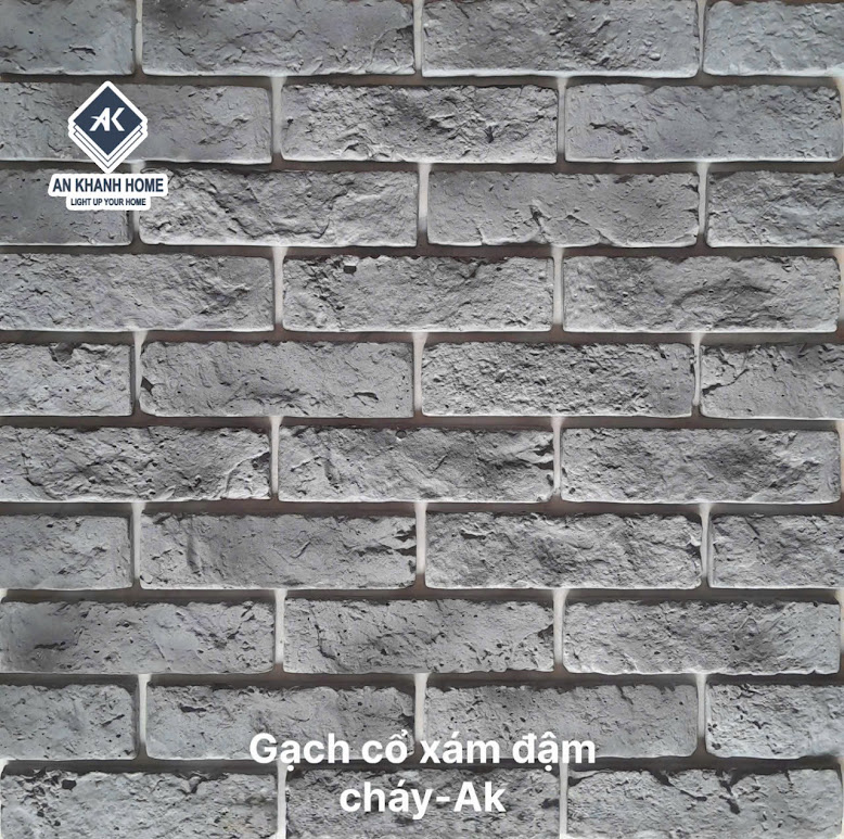 Gạch giả cổ bê tông màu xám đậm cháy