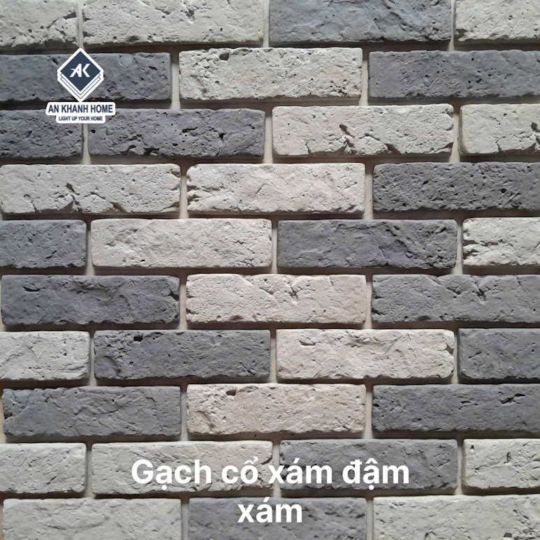 Gạch giả cổ xám đậm xám bê tông màu