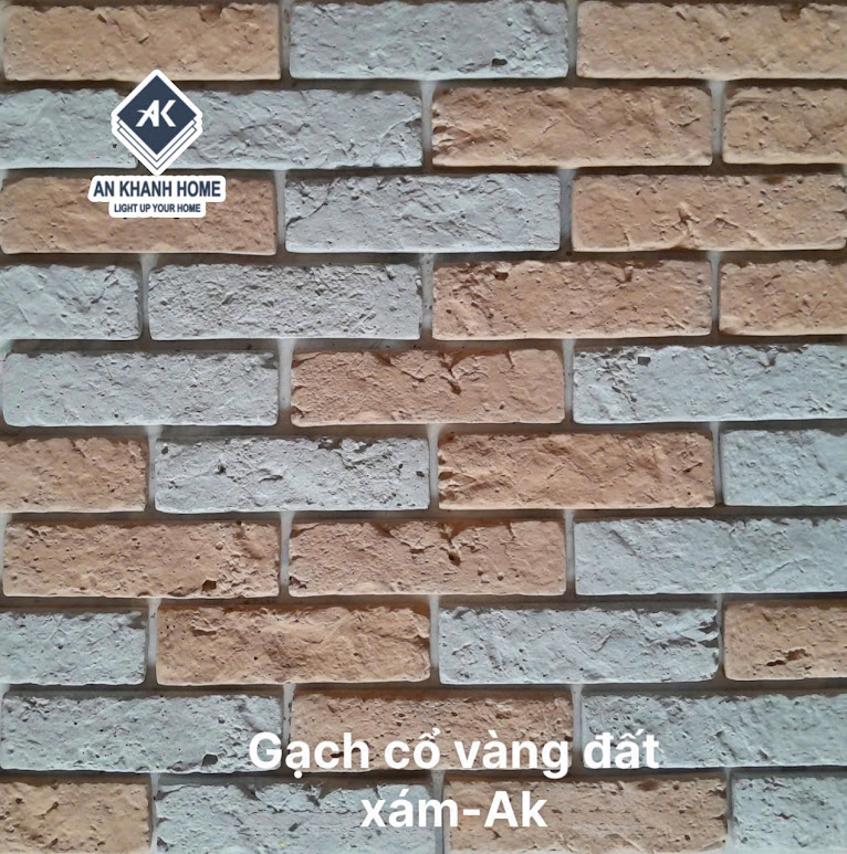 Gạch cổ bê tông chămpa màu vàng đất xám