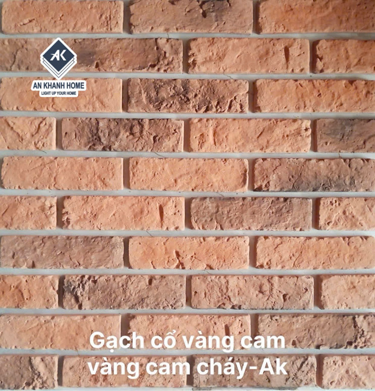 Gạch giả cổ chất liệu bê tông màu vàng cam cháy