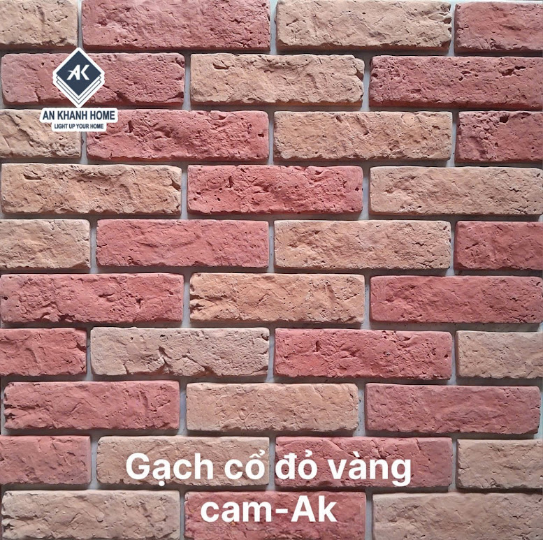 Gạch cổ đỏ vàng cam champa ốp tường trang trí
