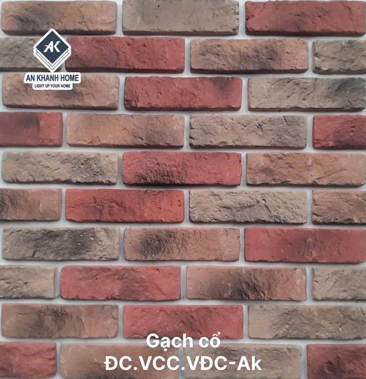 Gạch giả cổ đỏ cháy vàng cam cháy ốp trang trí xây tường