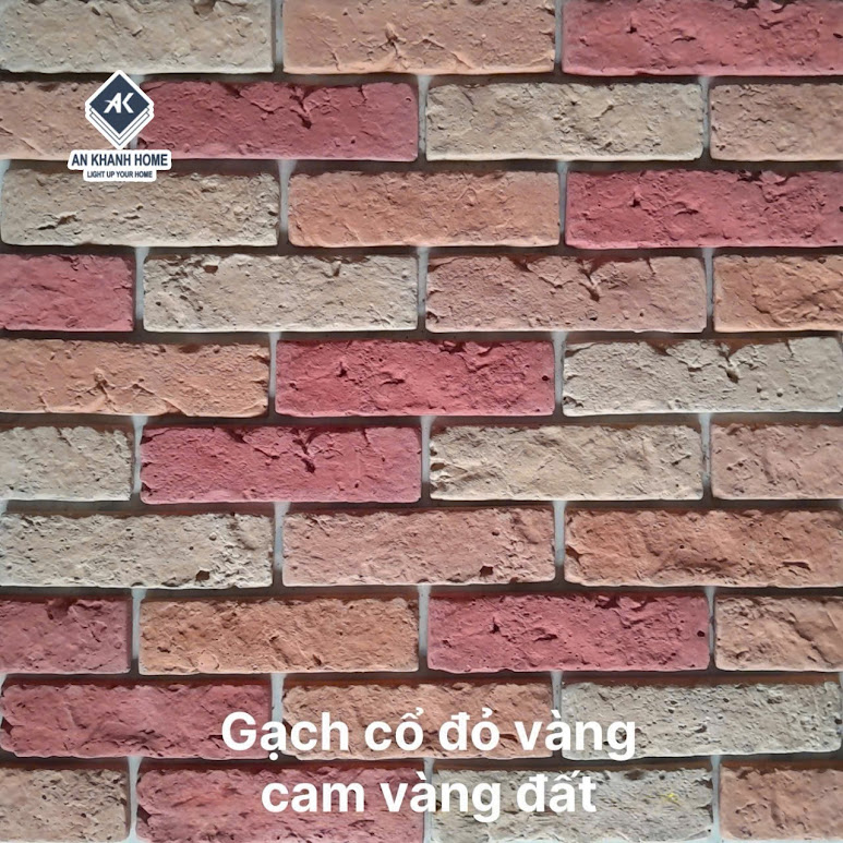 Gạch cổ ốp tường vàng cam vàng đất