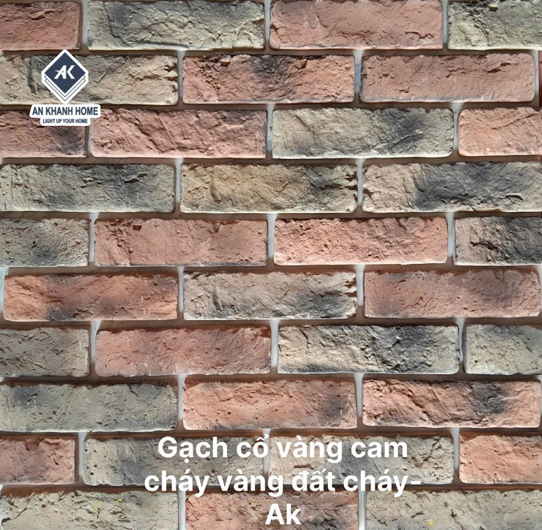 Gạch cổ chămpa cháy vàng đất cháy