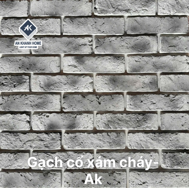 Gạch cổ xám cháy chất liệu bê tông màu