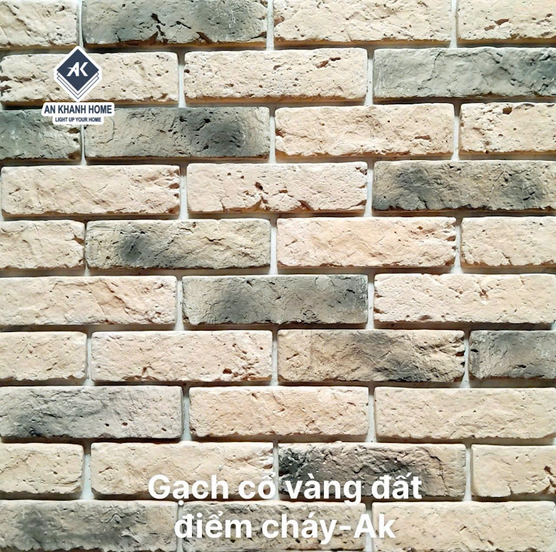 Gạch cổ vàng đất điểm cháy ốp tường 