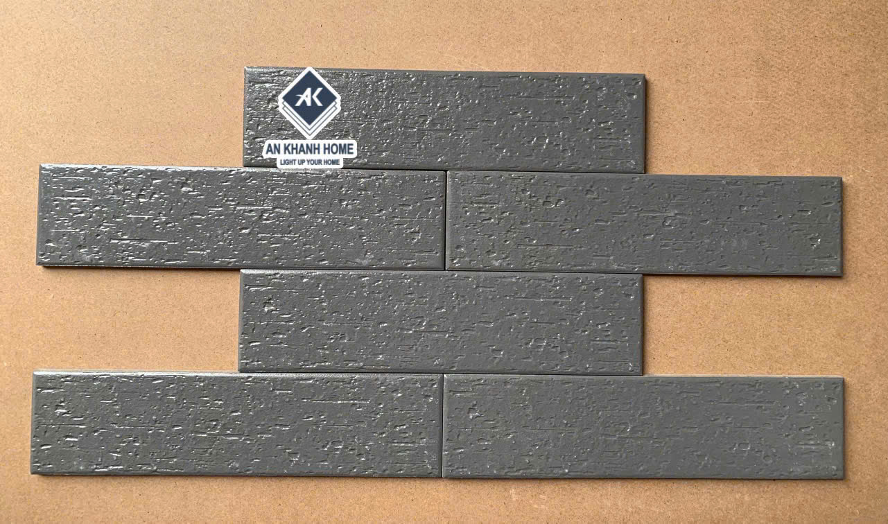Gạch thẻ màu xám đậm giả cổ 6x24cm trung quốc