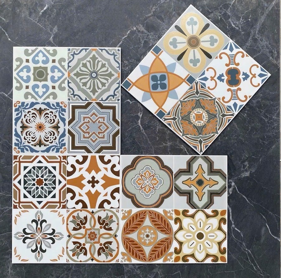 Gạch bông mix hoa văn giả cổ 30x30cm trung quốc