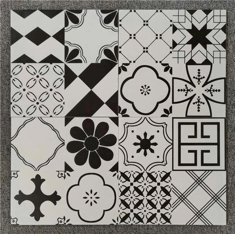 Gạch bông 30x30 màu trắng đen hoạ tiết mix nhiều mẫu