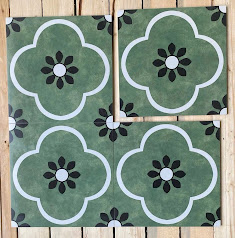 Gạch bông nhập khẩu giả cổ xanh rêu 30x30cm