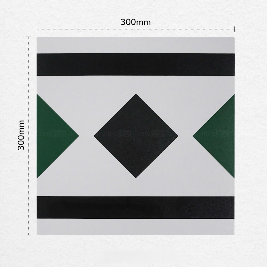 Gạch bông hinh thoi xanh đen 30x30 trung quốc