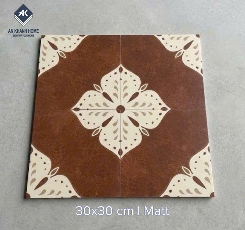 Gạch bông bề mặt hoạ tiết cổ điển 30x30cm