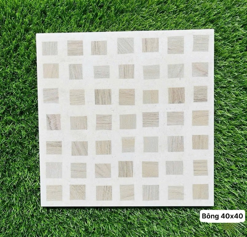 Gạch bông ô vuông vân gỗ 40x40 trung quốc