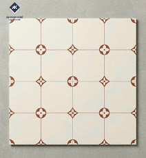 Gạch bông ốp lát 40x40 nền kem hoạ tiết nâu độc đáo