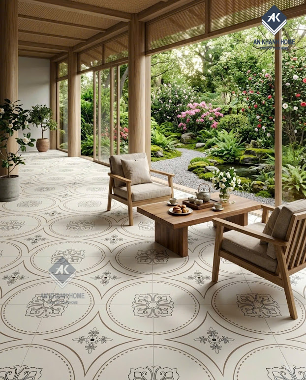 Gạch bông giả cổ điển 40x40cm trung quốc cao cấp