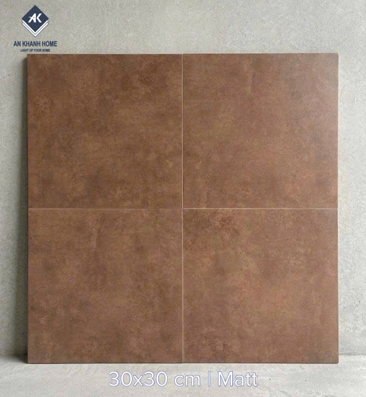 Gạch bông lát nền 30x30 màu nâu hiệu ứng loang