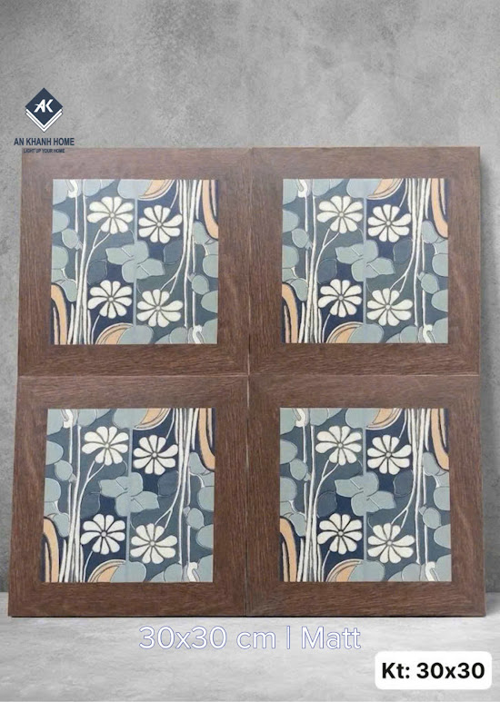 Gạch bông trang trí hoạ tiết hoa cúc 30x30 trung quốc