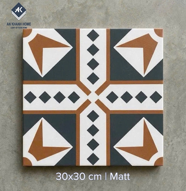 Mẫu gạch bông hoa văn hình học 30x30 trung quốc