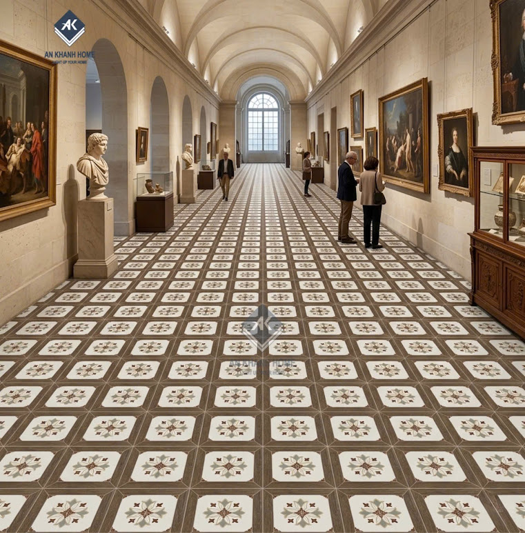 Gạch bông hoạ tiết viền gỗ 30x30 trung quốc