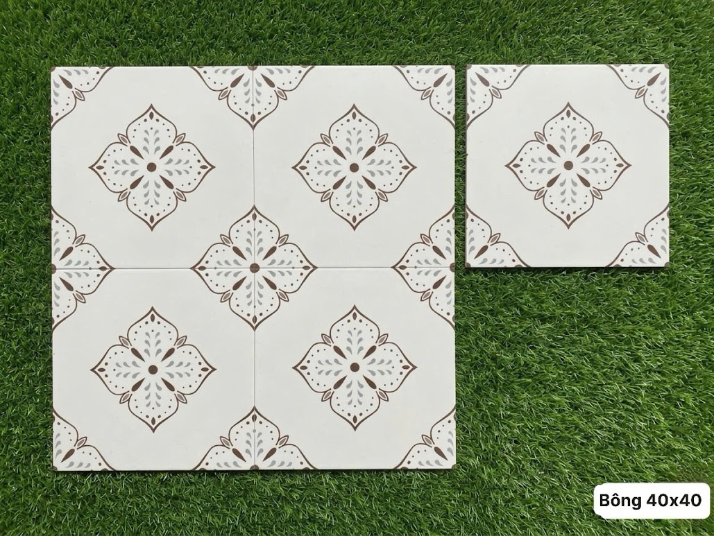 Gạch bông lát nền 40x40 hoạ tiết giả cổ điển
