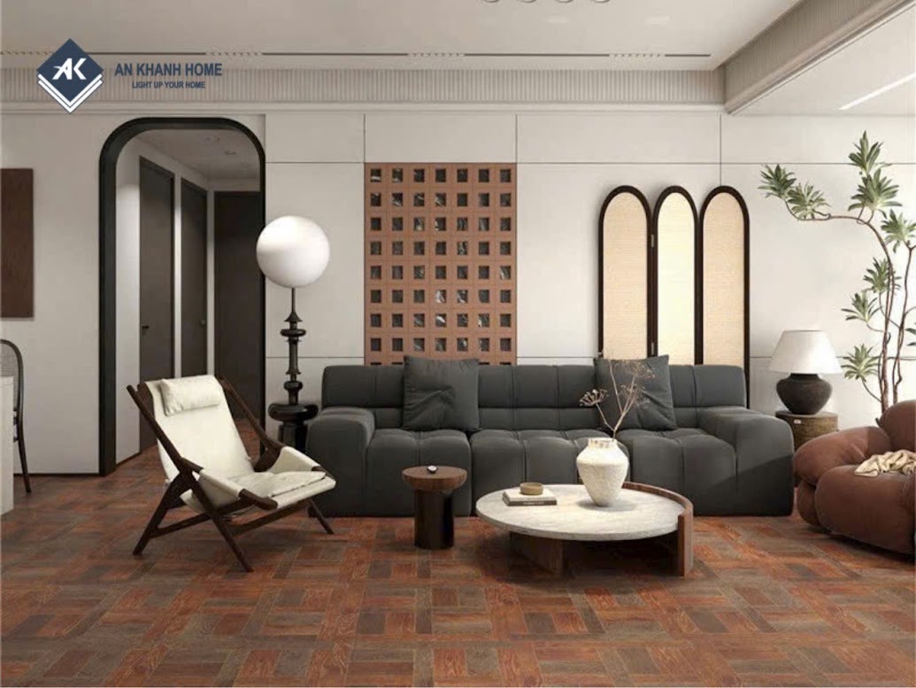 Gạch 60x60 vân giả gỗ ghép đẹp độc đáo