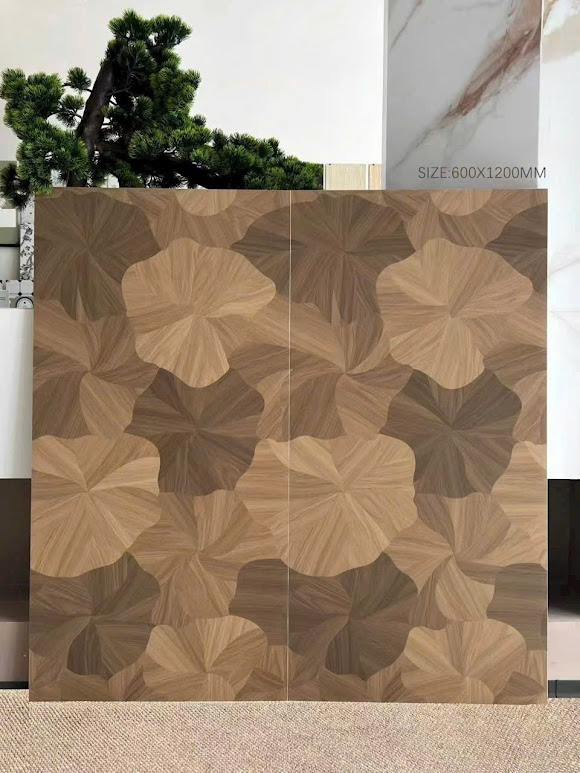 Gạch vân gỗ hoạ tiết lá sen 60x120 trung quốc