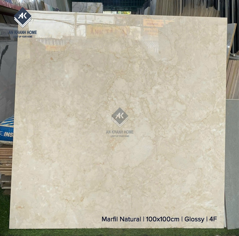 Gạch lát nền ấn độ 1000x1000mm bóng kiếng kem vàng vân đá