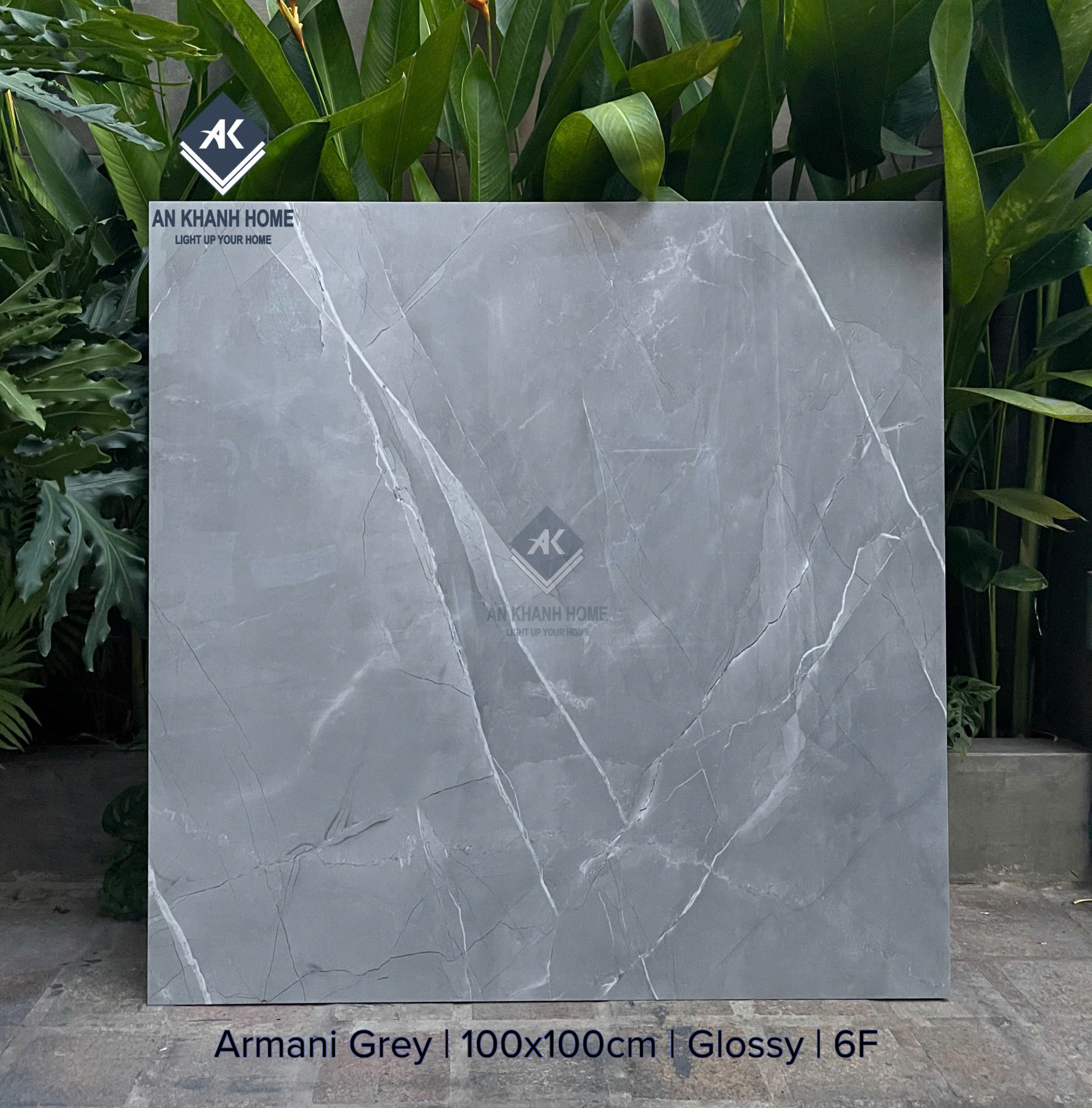Gạch ấn độ 100x100 đá mờ Marble armani grey xám