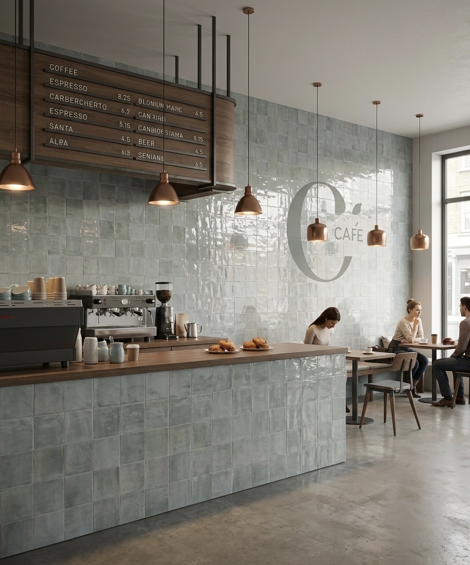 Gạch giả thẻ 40x80cm ốp nhà hàng quán cafe
