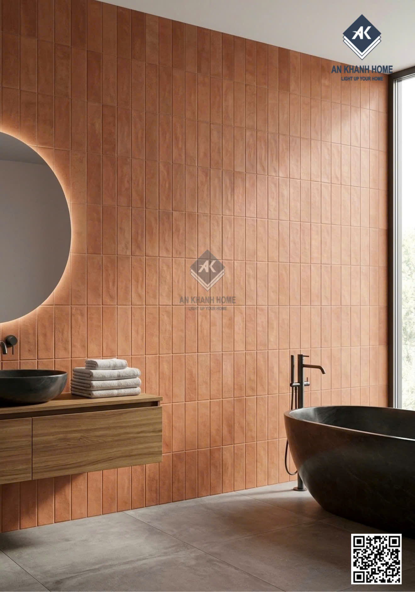 Gạch thẻ giả cổ 40x80cm bề mặt lượn sóng màu hiệu ứng