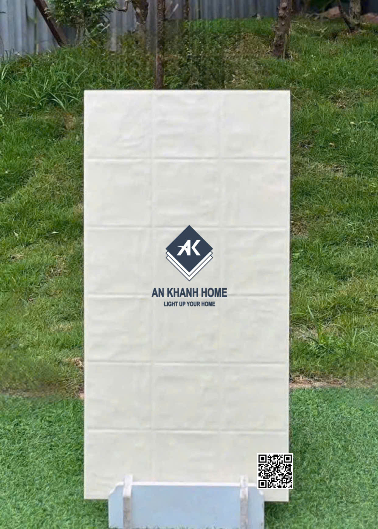 Gạch giả thẻ lượn sóng 40x80cm màu kem