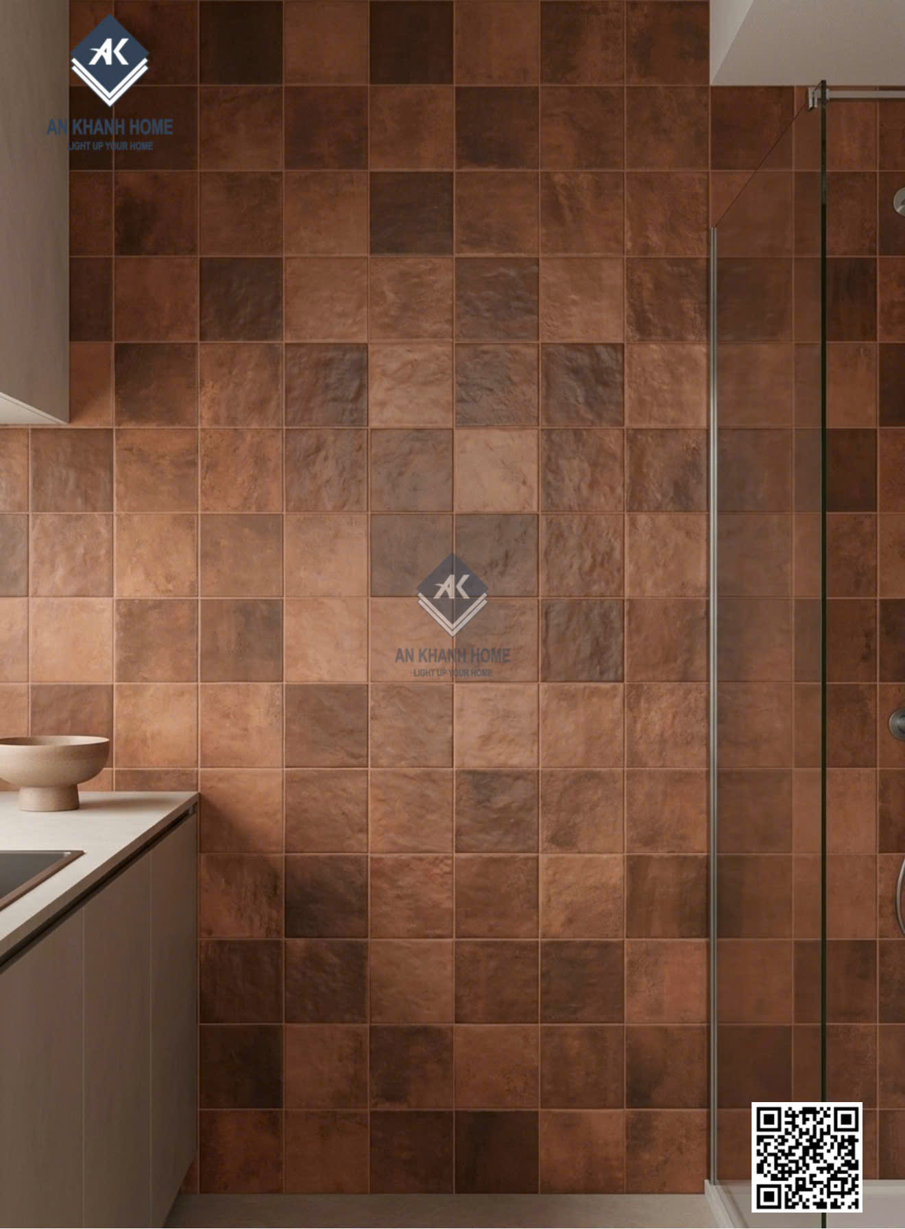 Gạch ốp tường giả thẻ 40x80cm mix màu lượn sóng