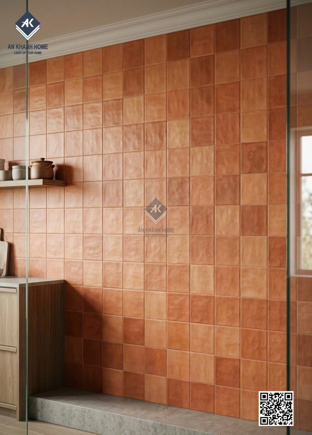Gạch ốp tường 40x80cm giả thẻ màu mix giả cổ