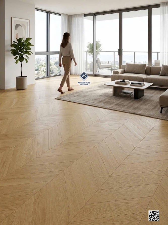 Gạch vân gỗ xương cá màu vàng 60x120 trung quốc