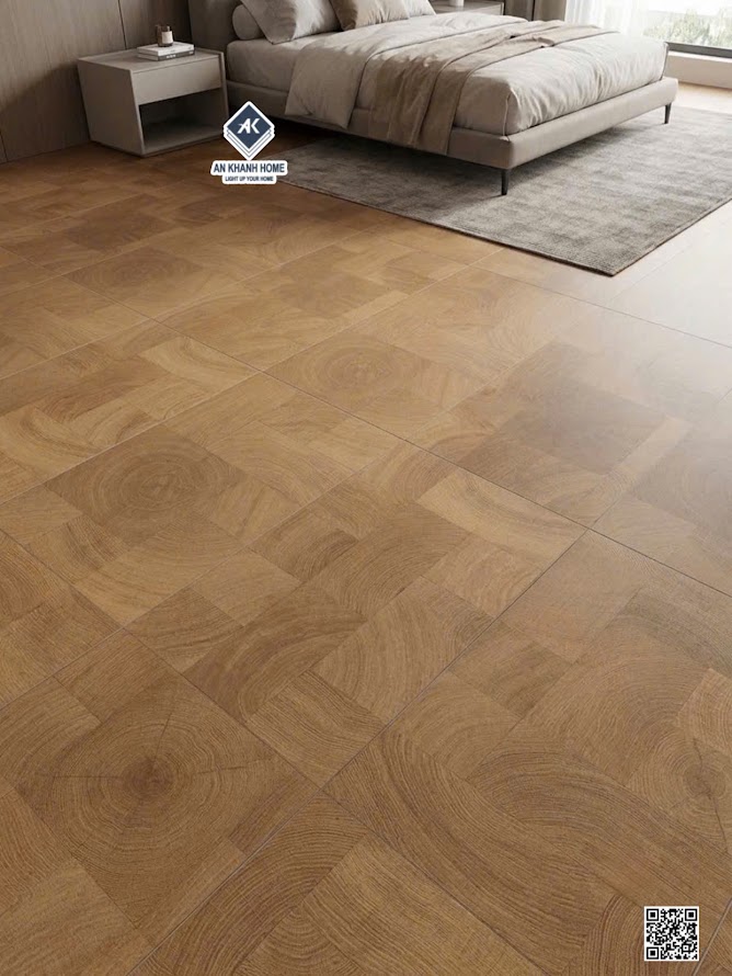 Gạch lát phòng ngủ giả gỗ ghép 60x120cm