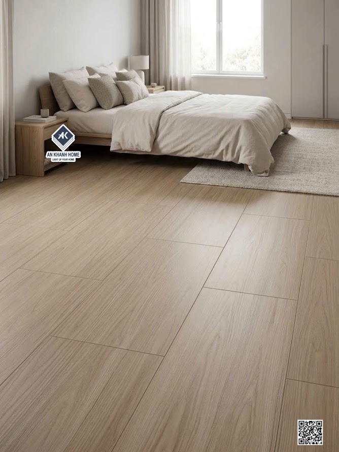 Gạch lát nền phòng ngủ 60x120 vân gỗ tự nhiên