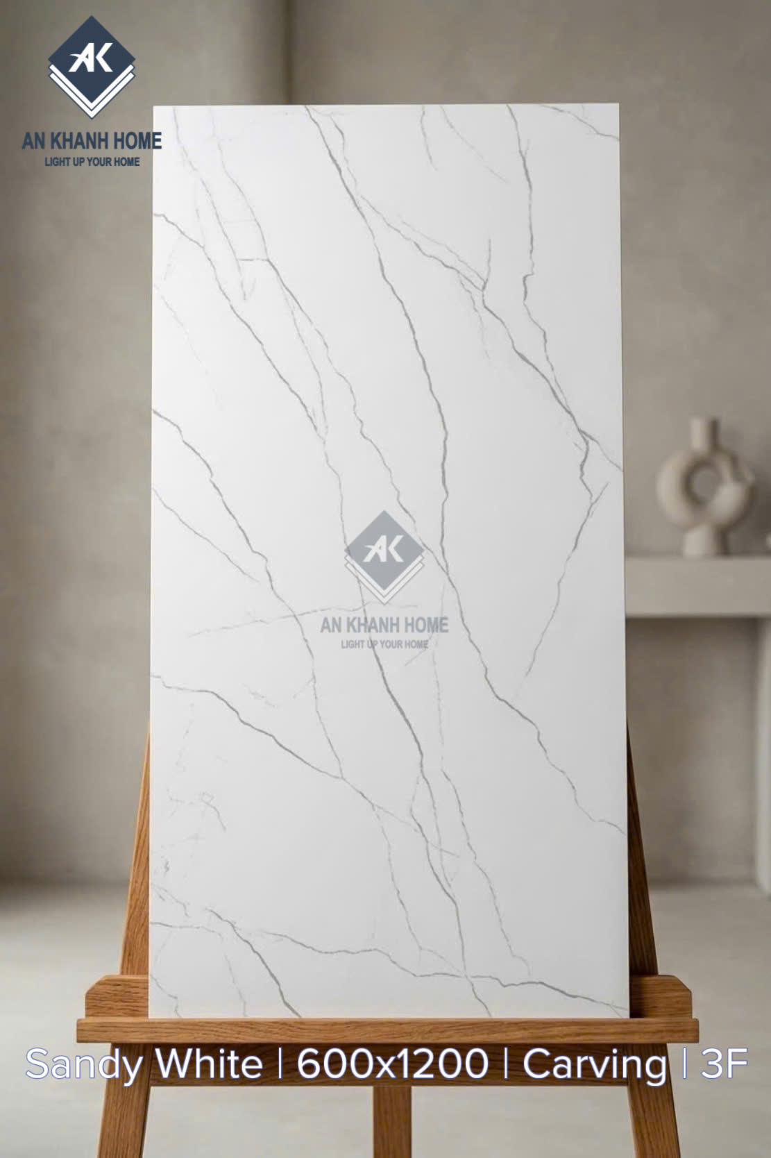 Gạch ốp lát carving trắng điêu khắc 60x120cm sandy white