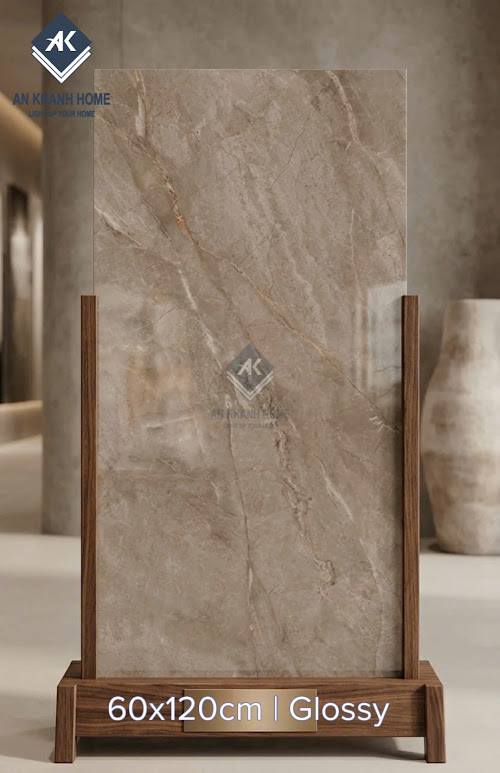 Gạch ốp lát khổ lớn 60x120 màu nâu vân đá ấn độ